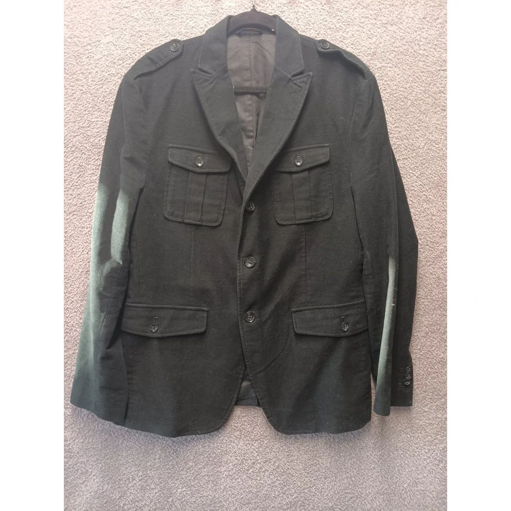 Banana Republic Men's 42S (L-M)‎ Military-inspired Jacket Black Cotton Short